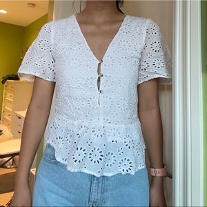 White Lace Zara Button Up